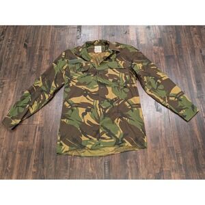Vintage Dutch Army Field Combat Shirt Men L Woodland Camouflage Military Holland